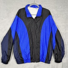 VTG 90s Nucleus Blue Nylon Windbreaker Zip Jacket Men  s L Retro Streetwear 80s