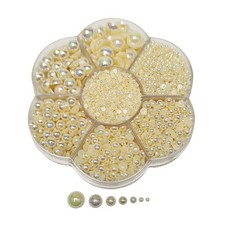 T 3000pcs 1 Box Ivory Round Flatback Half Pearls Bead Loose Beads Gem ivory Hal