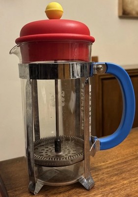 Bodum Limited Edition 70th Anniversary Yellow Red Blue Coffee French Press 2014