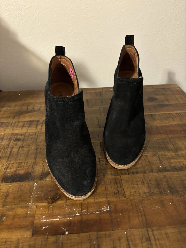 Jeffrey Campbell Womens Ankle Boots 8 Booties Black Leather block heel - Image 2 of 4