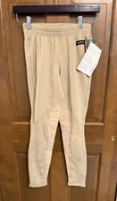 NWT Kerrits horse riding pants women's S fleece pull on reinforced beige warm