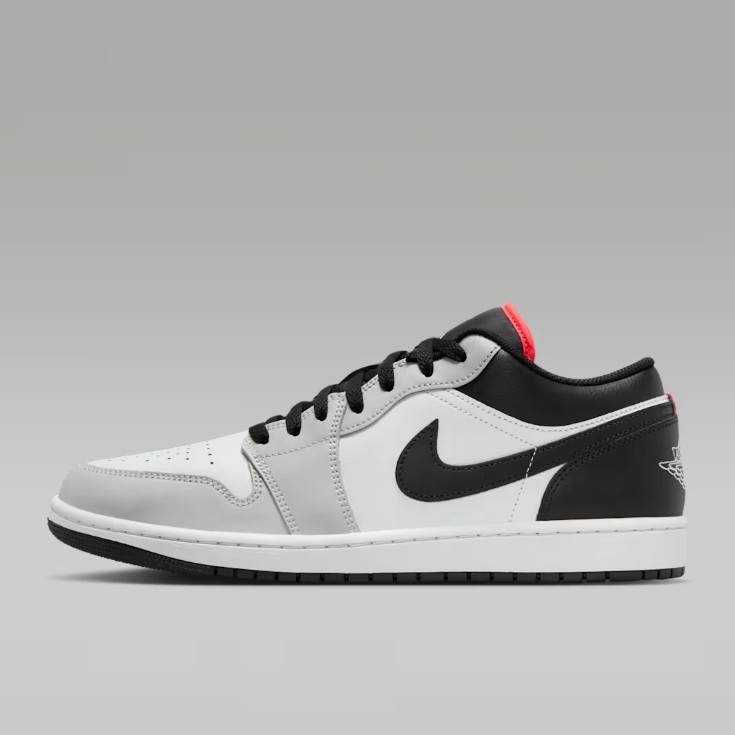 Nike Air Jordan 1 Low グレー/ホワイト/レッド New Nike Air Jordan 1 Low Shoes - Neutral Grey/ Infrared 23