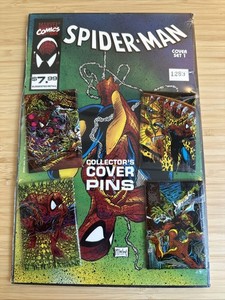 1991 Marvel Comics Spider-Man Collector's McFarlane Cover Pins Set 1 - SEALED