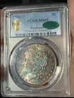 1884-O $1 Morgan Silver Dollar - PQ Neon Rainbow PCGS & CAC MS 65 Roadrunner