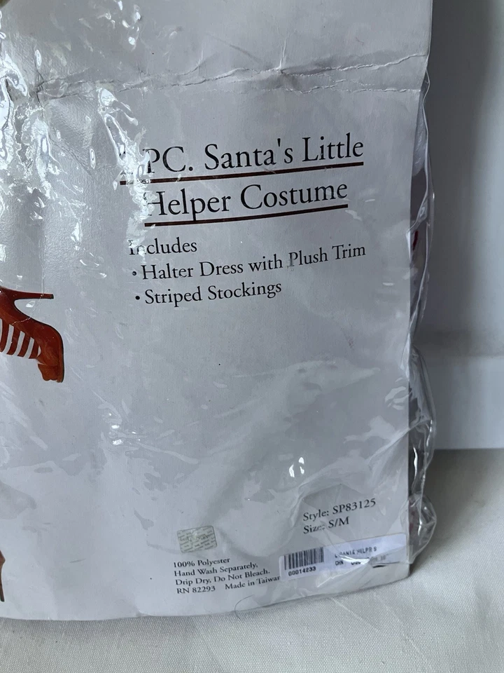 LEG AVENUE Santa’s Little Helper Sexy Red Velvet Halter Dress Costume Sz S M - Image 2 of 3