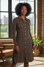 NWT American Eagle Ruched Knit Button Front Ribbed Dress Long Sleeves Size XXL