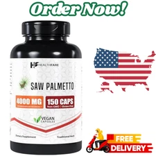 150 Capsules | Healthfare Saw Palmetto Extract |  4000mg |  Traditional Herb US.
