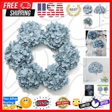 Silk Hydrangea Artificial Flower Heads with Stems Fake Hydrangeas Flowers for...