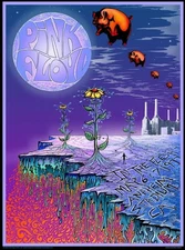 Pink Floyd In The Flesh Tour Poster Anaheim Stadium 1977 #ed FOIL POSTER  SIGNED