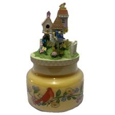 Avon Birdhouse Garden Candle Jar • Collectible 3-Wick • Bird Flower Topper • NIB