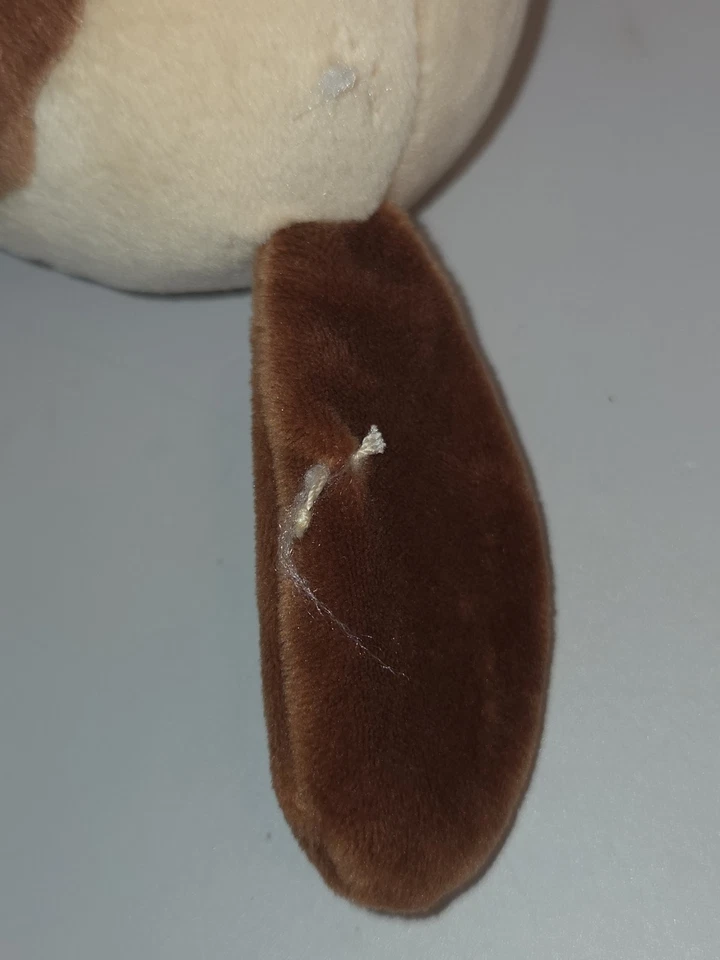 Baby Ty Velour Bumpkin Dog Plush Toy Soft Tan & Brown 6” 2017 Sewn Eyes - Image 3 of 4