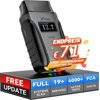 XTOOL Anyscan A30D V2.0 Kabelloser OBD2-Scanner bidirektionales Diagnosegerät