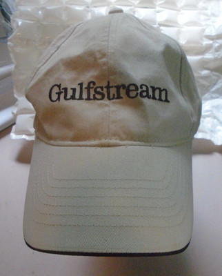 Vintage Gulfstream Aerospace Hat Adjustable Strap Back Aviation Cap Beige Tan