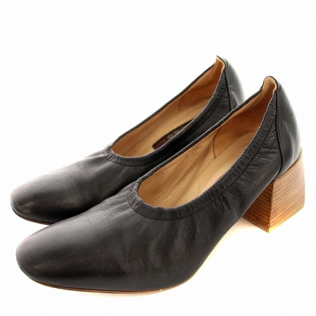 PERRICO PELLICO SUNNY PUMPS LEATHER CHUNKY HEEL 37 BLACK G PERRICO PELLICO SUNNY PUMPS LEATHER CHUNKY HEEL 37 BLACK G