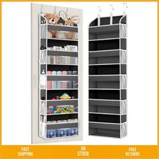 Over Door Hanging Organiser Grey with 5 Clear Window Pockets 1 Count