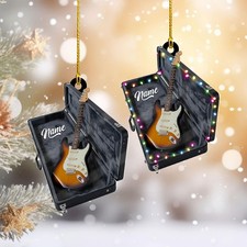 Personalized Guitar Ornaments for Christmas Tree, Music Ornament for Christmas T