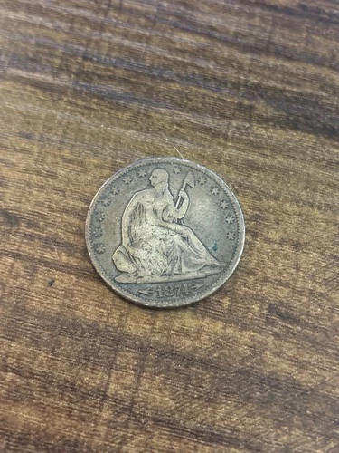 1874 Seated Liberty Half Dollar (Arrows) - 50c Raw VF