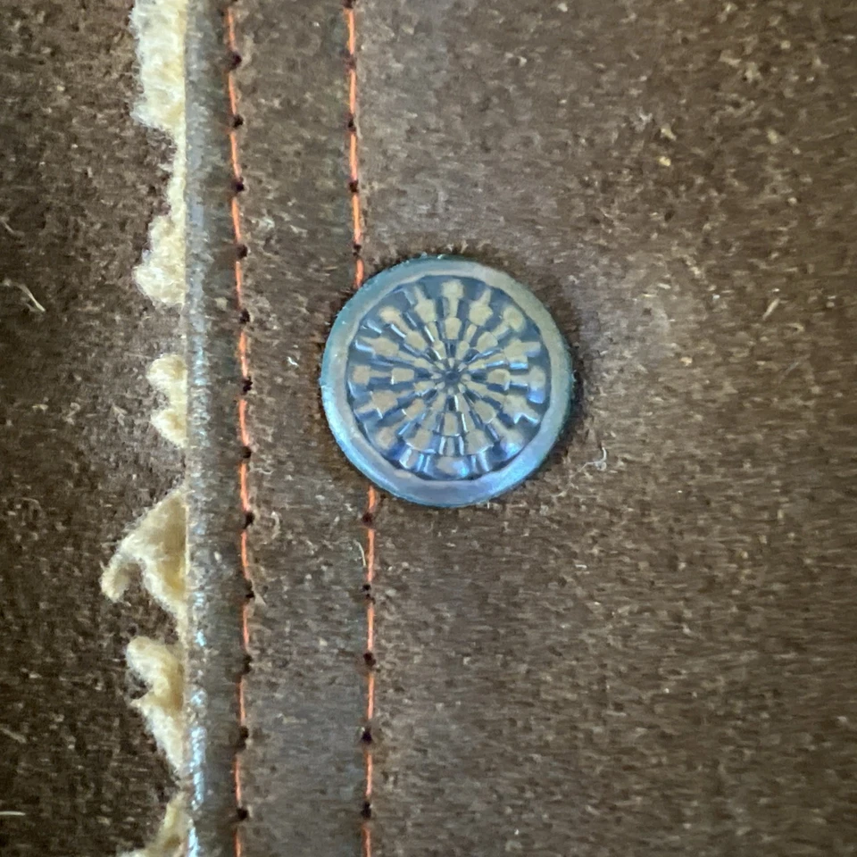 Vintage Britches Shearling Lined Brown Suede Jacket Western 40 Large Ranch Coat - Image 4 of 4