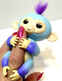 Fingerlings Baby Monkey Interactive Blue Purple Tested Working Great 5"