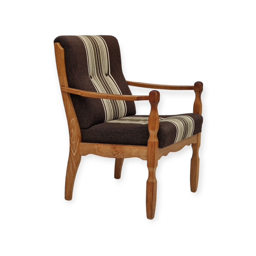 1970s, Danish design, oak wood armchair in furniture wool, oak wood. - Picture 1 of 10