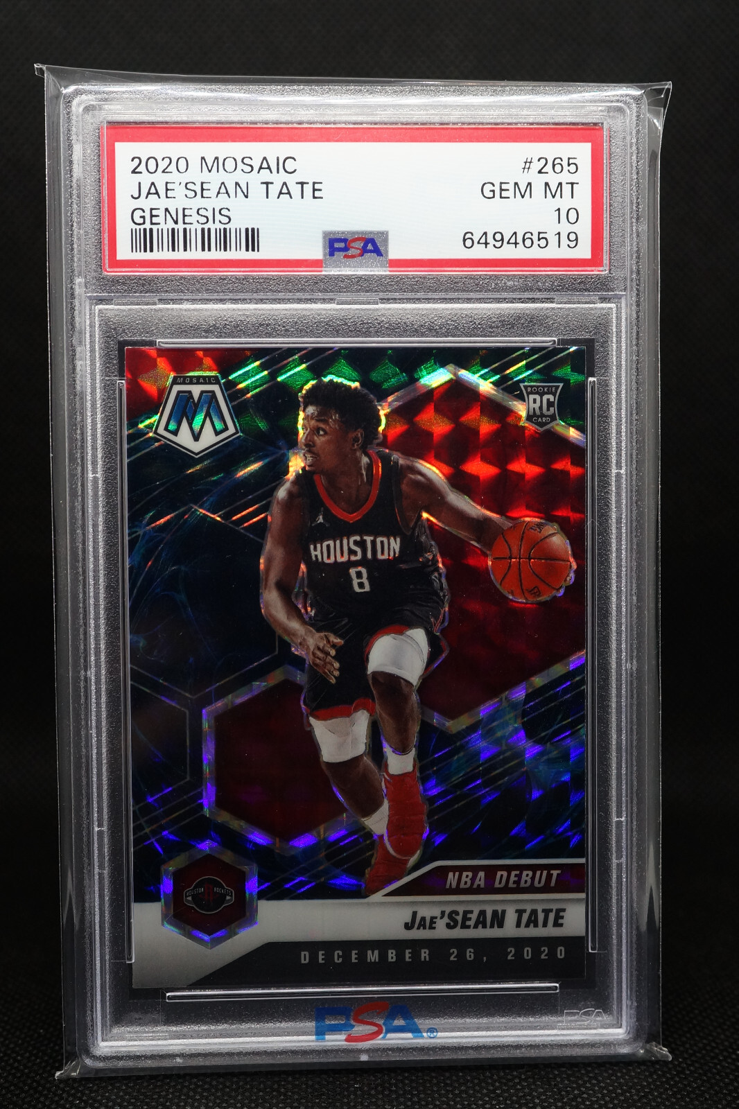 2020-21 Panini Mosaic NBA Debut Genesis Prizm Jae'Sean Tate #265 Rookie PSA 10