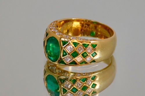 Luxuriöser WEMPE Smaragd-Diamant-Ring aus 18 Karat Gold + Original-Zertifikat - Bild 8 von 17