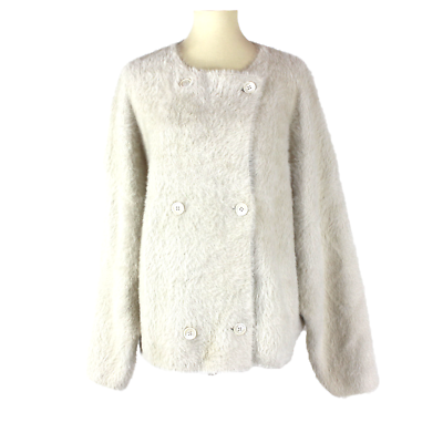 J. Crew Collection Jacket Ivory Oversized Double Face Brushed Wool  