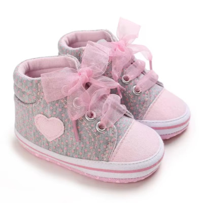 Baby First Walker Leinwandstoff mit Blumenstickerei rutschfest Größe 17/18;19/20