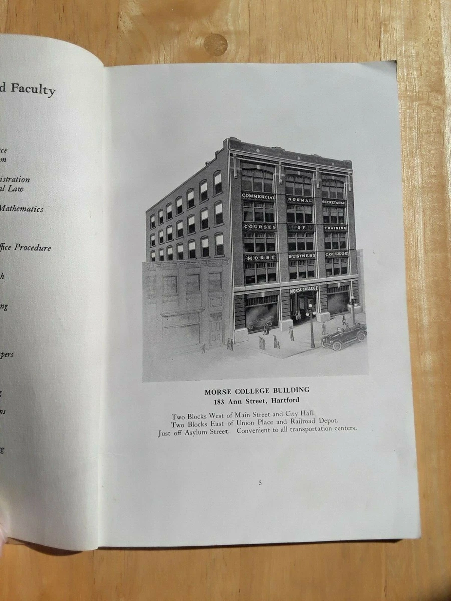 Vintage RARE 1930s Morse Business College Hartford CT Courses Calendar  Catalogue | eBay