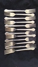 6  8" Dinner FORKS Set of Six Stainless Steel 8" long by 1 inch  Wide MEDMMM