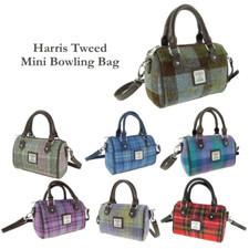 Harris-Tweed-Mini-Bowling-Bag-Ladies-Scottish-Tartan-Plaid-Wool-Handbag-Gift.