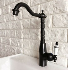 Black Oil Rubbed Brass Swivel Bathroom Basin Faucet Single Handle Sink Mixer Tap