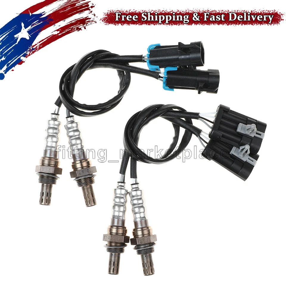 Sensor de oxígeno aguas arriba + aguas abajo 4 piezas para Chevy Silverado GMC Sierra 1500 Foto 3 de 4