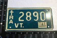 1971 71 VERMONT VT TRAILER TRL LICENSE PLATE TAG # 2890