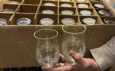 48 Arby s Christmas Glasses Gold Rim Winter Scene