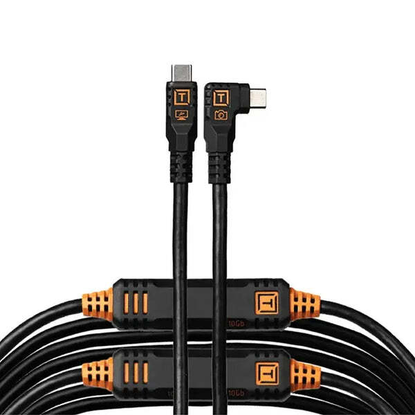 Tether Tools TetherPro Optima 10G USB-C, 31' (9.4m), Straight to Right, Non-Refl