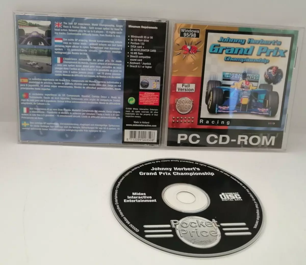 VTG Johnny Herbert's Grand Prix Championship PC Cd-Rom Game Full  Version W95/98