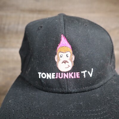 Tone Junkie TV Monkey Baseball Cap Hat Black Adult Adjustable Strapback