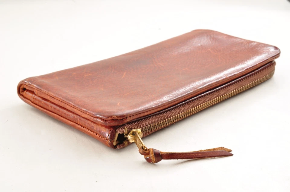 Bolso Porter Yoshida Remojo Doble Plegable Largo Cuero Logotipo Forma de L Cremallera #2571 Foto 2 de 4