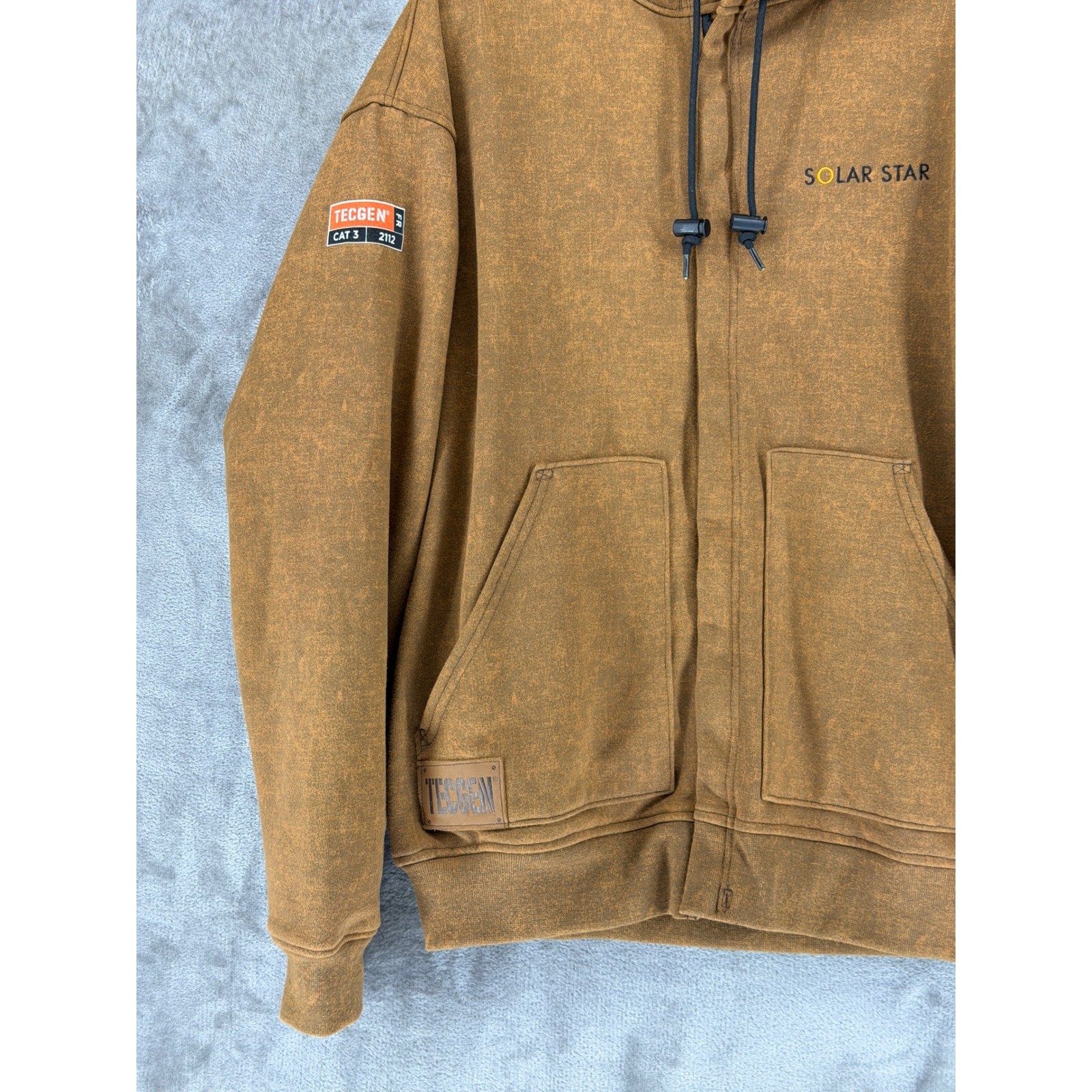 Tecgen FR Tacoma Fleece Hoodie Mens Medium Brown CAT 3 NFPA 2112 C21IB12MD Zip image 5