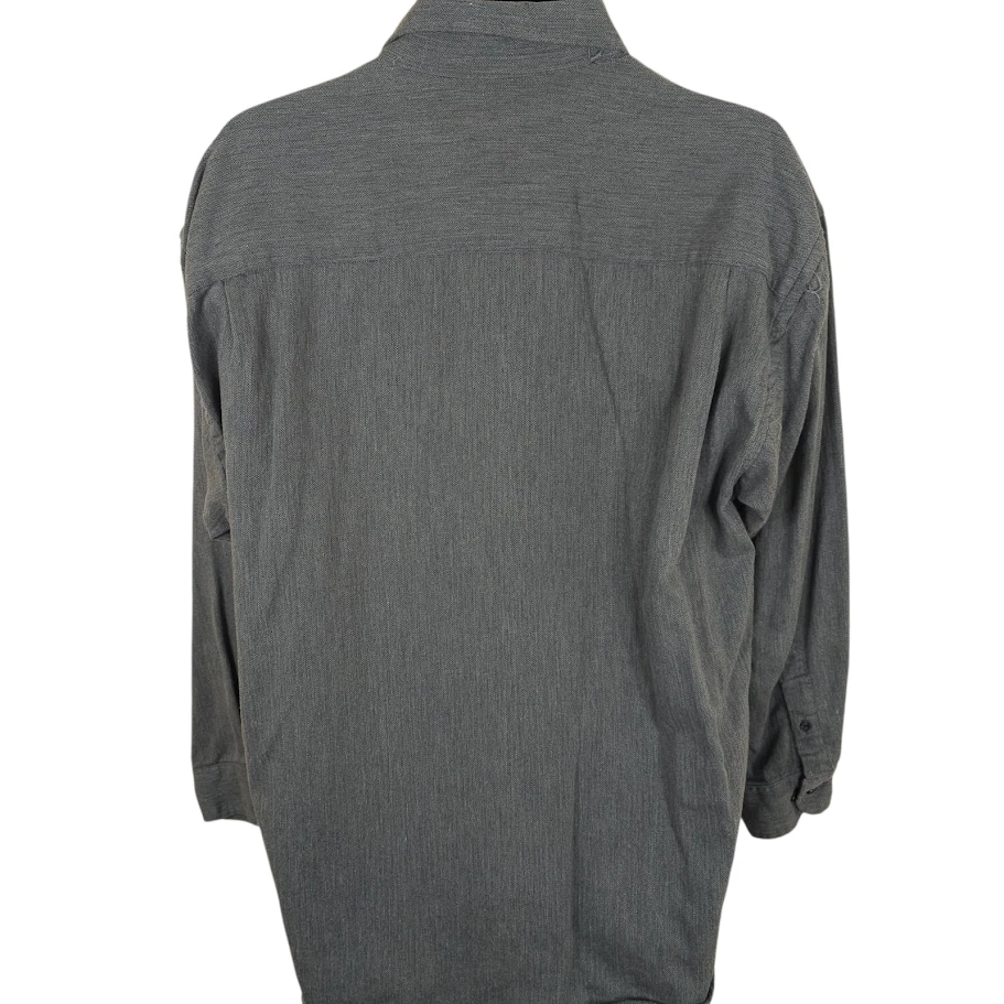 Van Heusen Casual Shirt Mens Size Large Gray Herringbone - Image 4 of 4