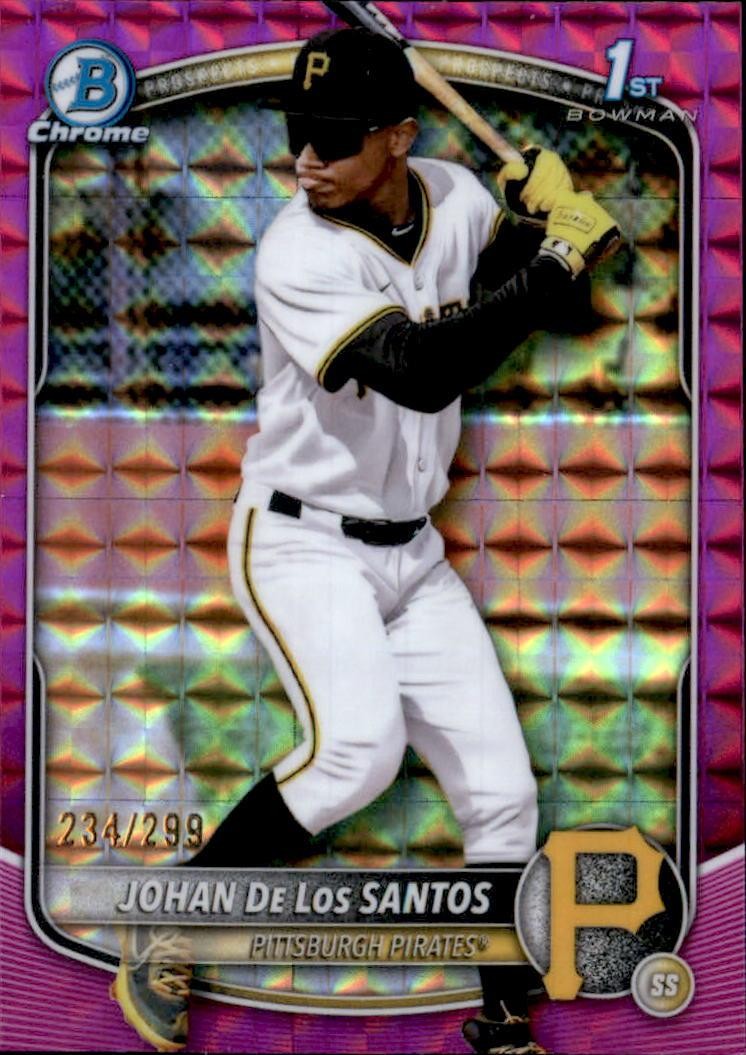 2025 Bowman Chrome #BCP-163 Johan De Los Santos Fuchsia Geometric #/299