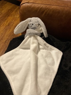 TJM Pure Baby grau & weiß Hase Kaninchen Bettdecke Schnuller Plüsch Neu ohne Etikett