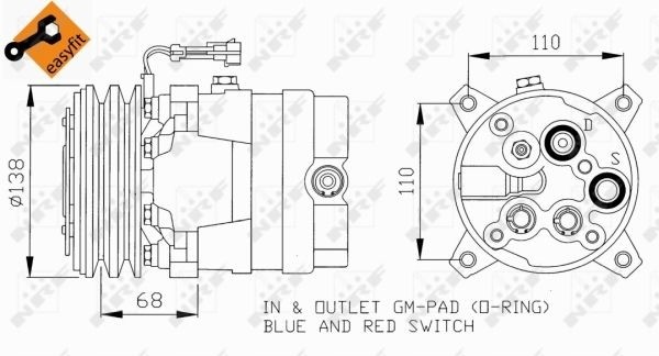 Air Con Pressure Switch fits BMW 116 1.5 1.6 2.0 2004 on AC Conditioning NRF New - Image 36