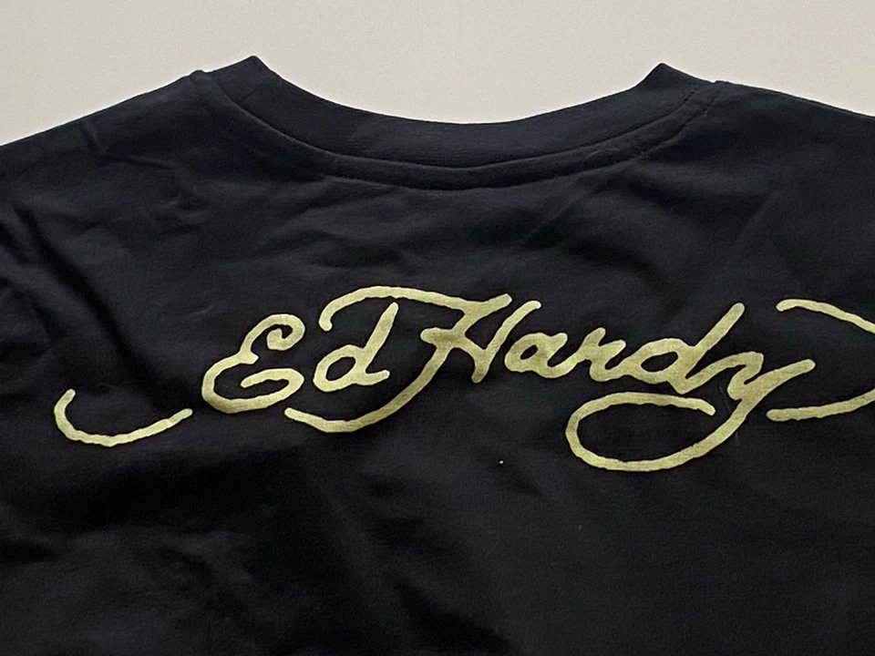 NUEVA~RARA~ Camiseta Ed Hardy KIDS VINTAGE Y2K LOVE KILLS Bling NIÑOS Grande 10/12 Foto 3 de 3