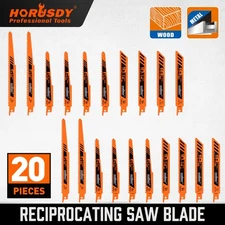 20-Piece Reciprocating Saw Blades Set Metal Wood Cutting Pruning Plastic Drywall