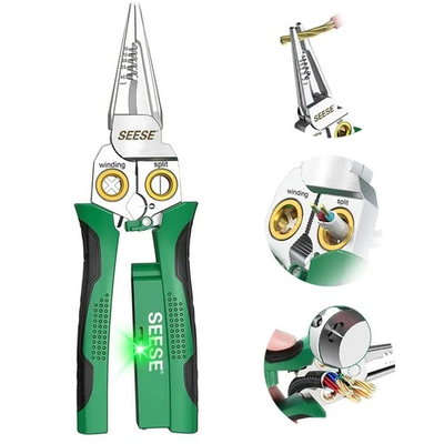 #ad SEESE 8 in 1 Wire Stripper Pliers: Compact Portable Multi Function Green $35.84