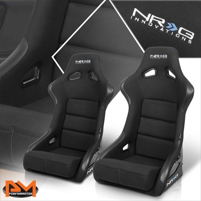 NRG INNOVATION FRP-301 2X Large Size Fixed Back Racing Bucket Seat+Side Bracket