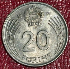 HIGH GRADE 1986  HUNGARY 20 FORINT COIN-FEB575