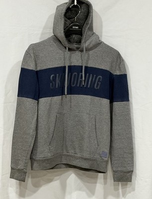 Springfield  Adult Medium Gray & Blue  Hooded Sweatshirt Pullover Logo Pockets